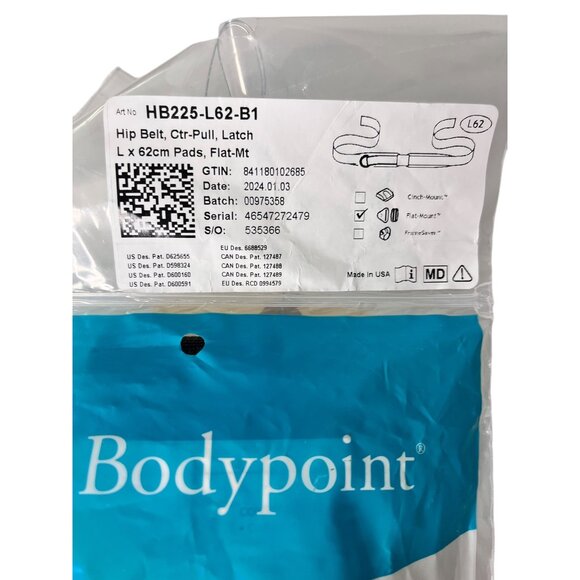 Bodypoint Hip Belt Center Flat Mount Large HB225-L62-B1 - Picture 2 of 4